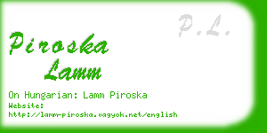 piroska lamm business card